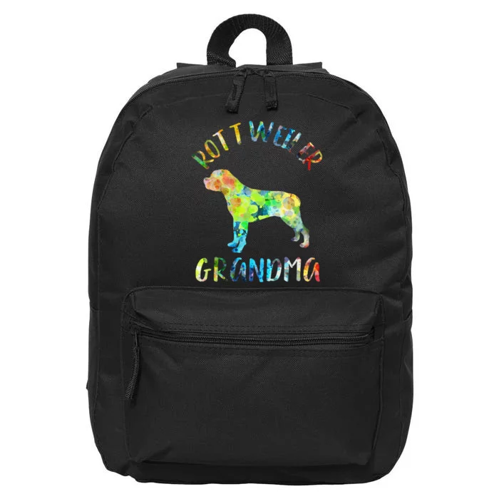 Rottweiler Grandma Rottie Grandma Funny Rottweiler Owner 16 in Basic Backpack