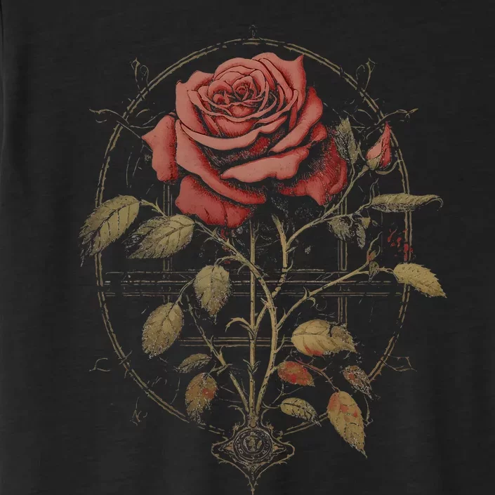 Red Goth Rose Flowers Witchcraft Gothic Aesthetic ChromaSoft Performance T-Shirt