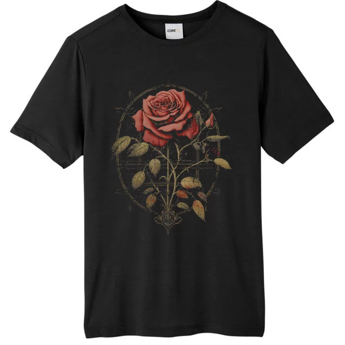 Red Goth Rose Flowers Witchcraft Gothic Aesthetic ChromaSoft Performance T-Shirt