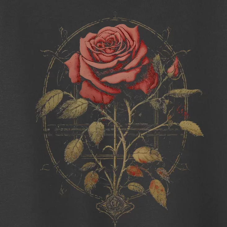 Red Goth Rose Flowers Witchcraft Gothic Aesthetic Toddler T-Shirt