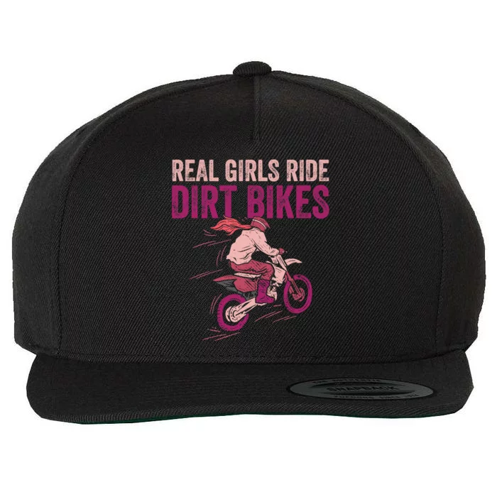 Real Girl Ride Dirt Bikes Dirt Biking Offroad Motorcycle Wool Snapback Cap