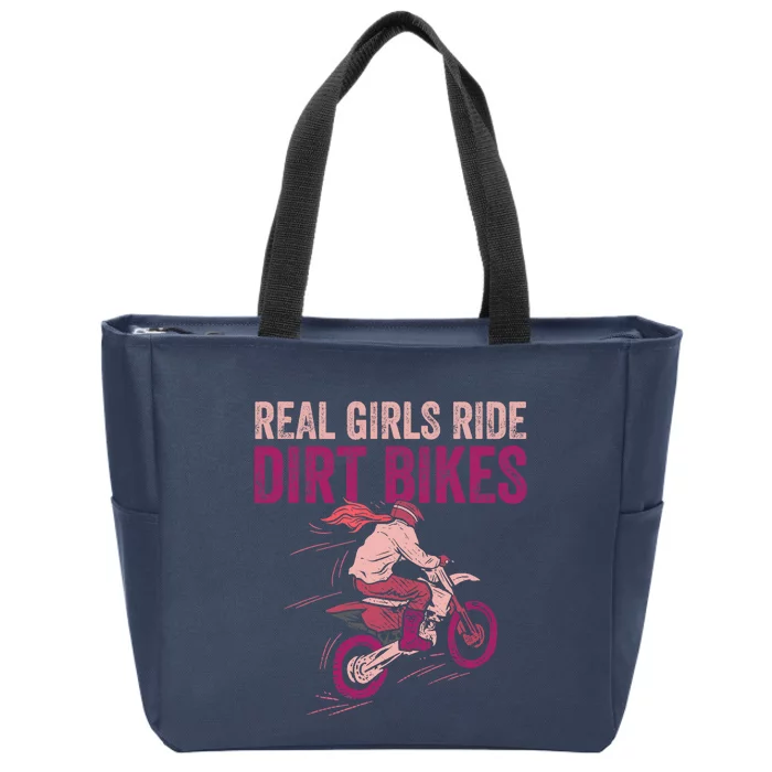 Real Girl Ride Dirt Bikes Dirt Biking Offroad Motorcycle Zip Tote Bag