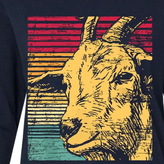 Retro Goat Womens Cotton Relaxed Long Sleeve T-Shirt