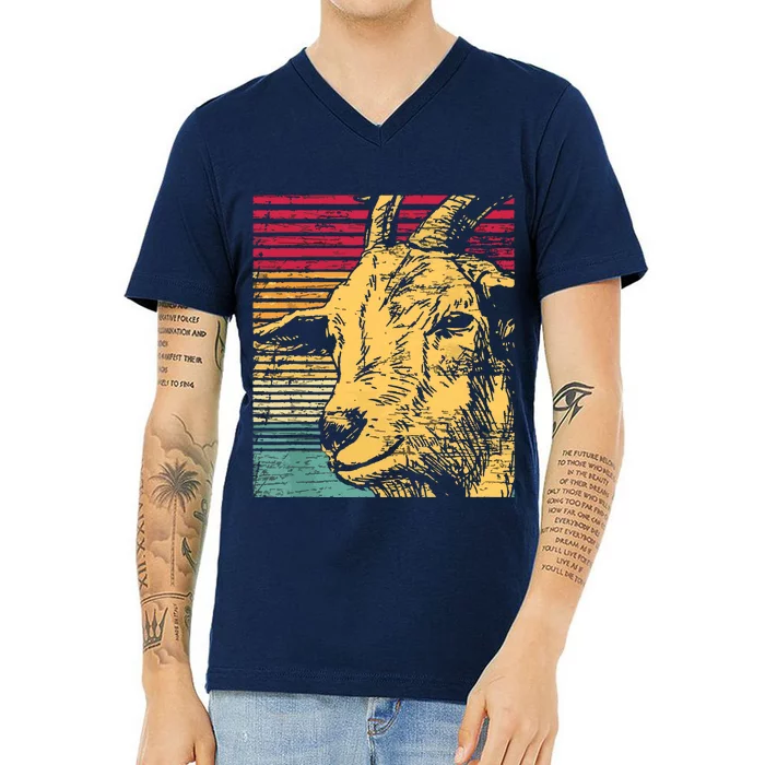 Retro Goat V-Neck T-Shirt