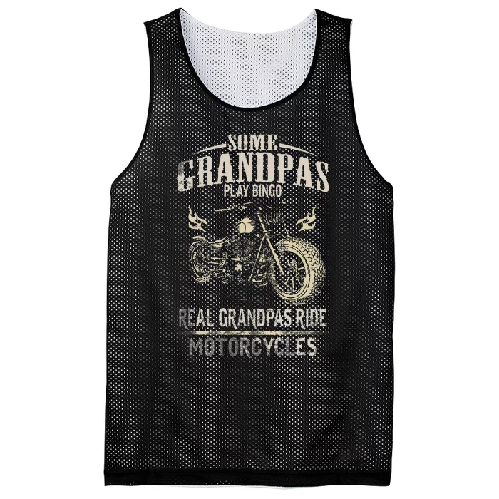 Real Grandpas Ride Motorcycle Tee Biker Grandpa Mesh Reversible Basketball Jersey Tank