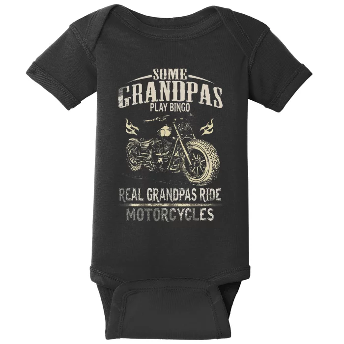 Real Grandpas Ride Motorcycle Tee Biker Grandpa Baby Bodysuit