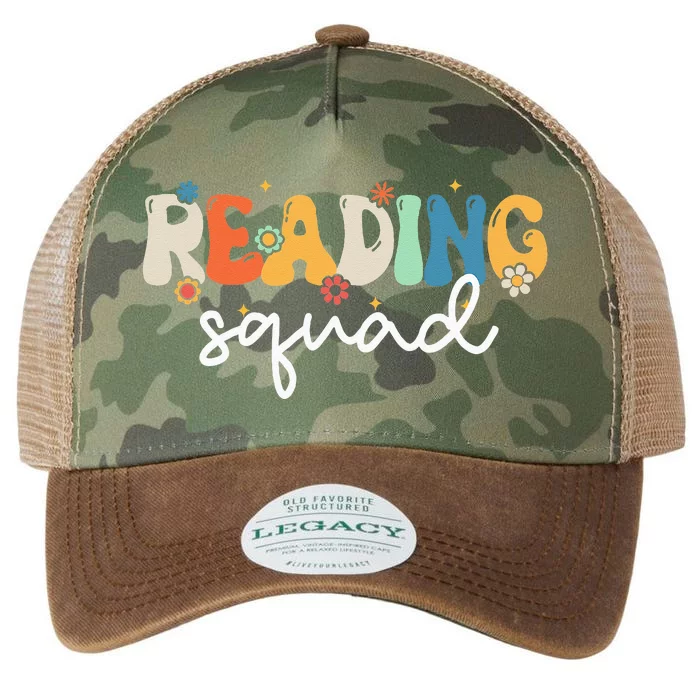 Retro Groovy Reading Squad Girls Cute Reading Teacher Legacy Tie Dye Trucker Hat