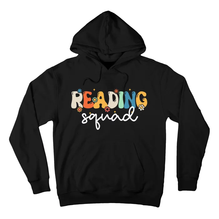 Retro Groovy Reading Squad Girls Cute Reading Teacher Hoodie