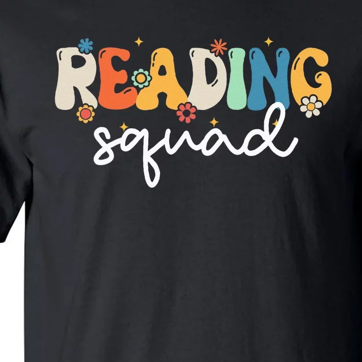 Retro Groovy Reading Squad Girls Cute Reading Teacher Tall T-Shirt