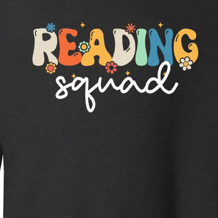 Retro Groovy Reading Squad Girls Cute Reading Teacher Toddler Sweatshirt