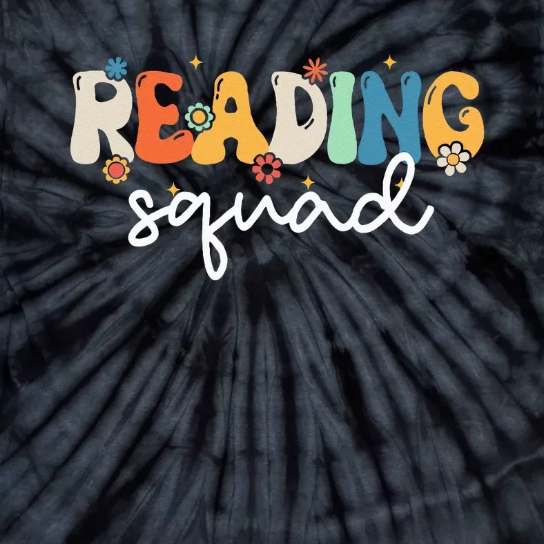 Retro Groovy Reading Squad Girls Cute Reading Teacher Tie-Dye T-Shirt