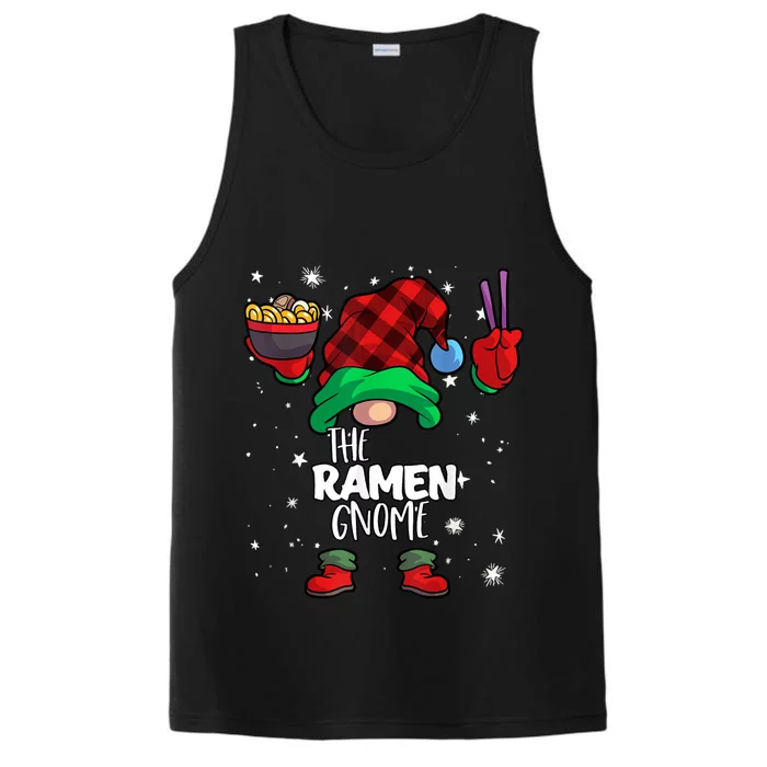 Ramen Gnome Red Buffalo Plaid Matching Family Christmars Performance Tank