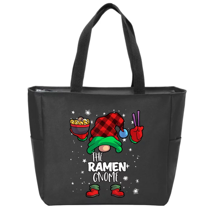 Ramen Gnome Red Buffalo Plaid Matching Family Christmars Zip Tote Bag