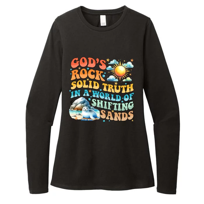 Retro GodS Rock Solid Truth Summer Camp Vbs 2024 Gift Womens CVC Long Sleeve Shirt