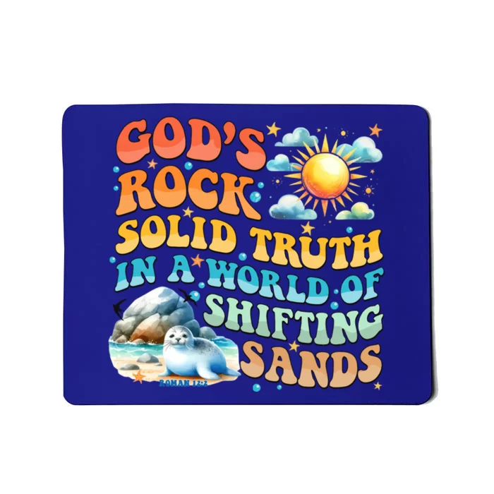 Retro GodS Rock Solid Truth Summer Camp Vbs 2024 Gift Mousepad