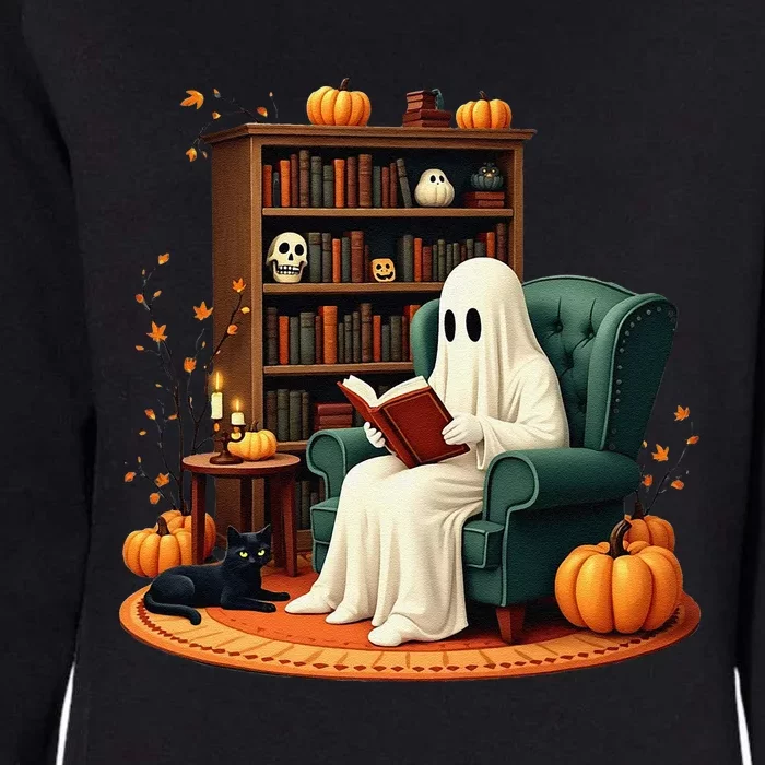 Retro Ghost Reading Books Halloween Teacher 2024 Womens California Wash Sweatshirt