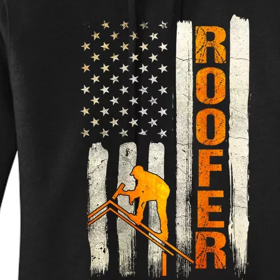 Roofer Gifts Roofing Design On Back Of Women's Pullover Hoodie