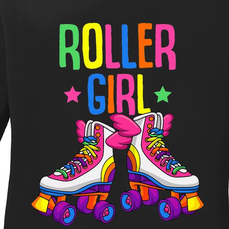 Roller Girl Roller Skates Skating Ladies Long Sleeve Shirt