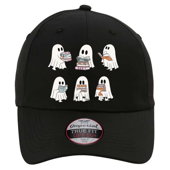 Retro Ghosts Reading Books Teacher Librarian Halloween Cute Gift The Original Performance Cap