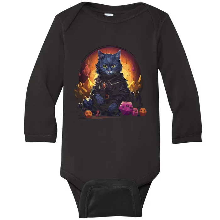 Rpg Gaming Role Playing D20 Tabletop Games Funny Rpg Gamer Baby Long Sleeve Bodysuit