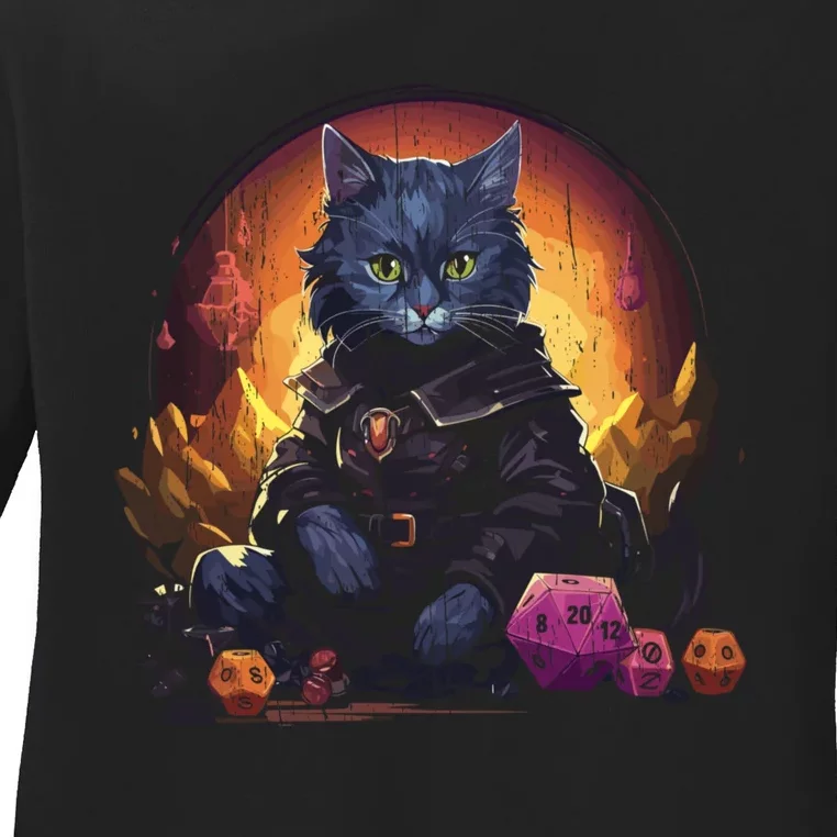 Rpg Gaming Role Playing D20 Tabletop Games Funny Rpg Gamer Ladies Long Sleeve Shirt