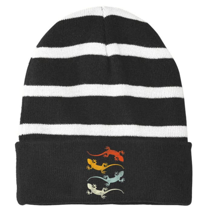 Reptile Gecko Striped Beanie with Solid Band