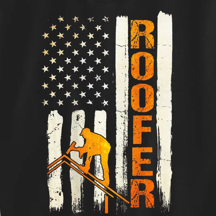 Roofer Gifts Roofing Design On Back Of Clothing Kids Sweatshirt