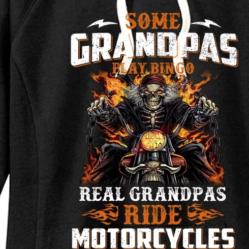 Real Grandpas Ride Motorcycle Funny Motor Grandpa Biker Cute Gift Women's Fleece Hoodie