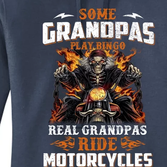 Real Grandpas Ride Motorcycle Funny Motor Grandpa Biker Cute Gift Women's Pullover Hoodie