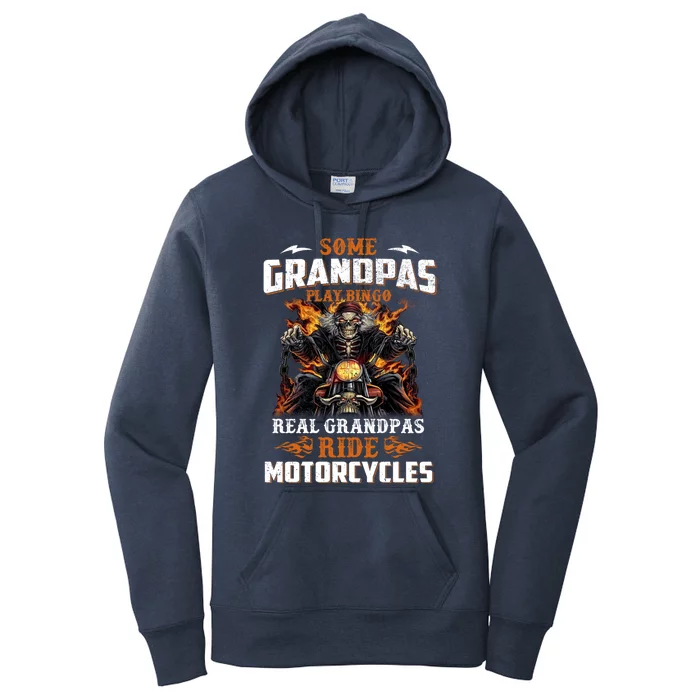 Real Grandpas Ride Motorcycle Funny Motor Grandpa Biker Cute Gift Women's Pullover Hoodie