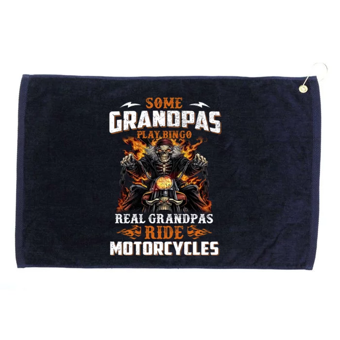 Real Grandpas Ride Motorcycle Funny Motor Grandpa Biker Cute Gift Grommeted Golf Towel