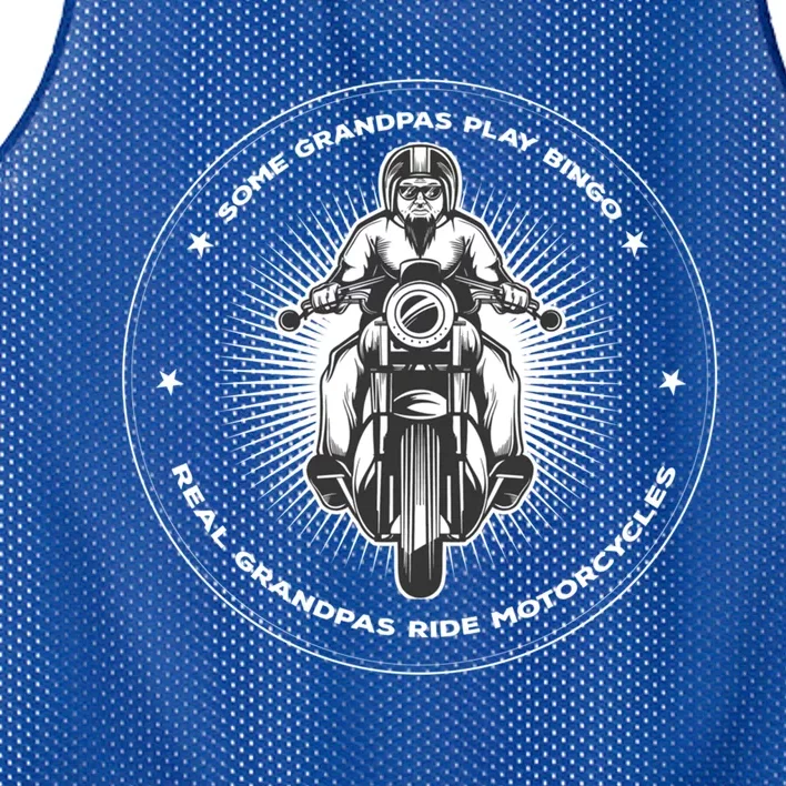 Real Grandpas Ride Motorcycle Funny Quote Great Gift Mesh Reversible Basketball Jersey Tank