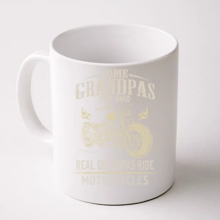 Real Grandpas Ride Motorcycle Tee Biker Grandpa Gift Front & Back Coffee Mug