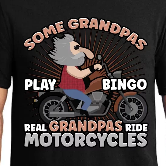 Real Grandpas Ride Motorcycles Biker Dad Gift Pajama Set