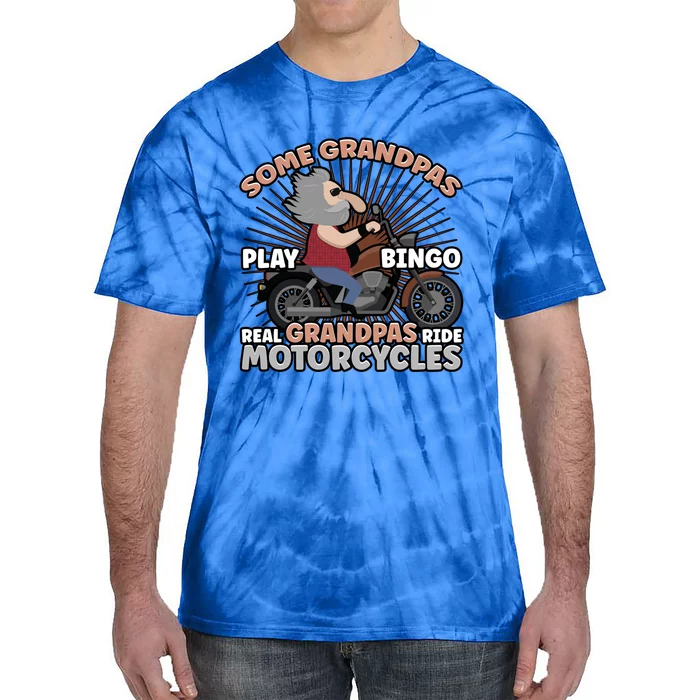 Real Grandpas Ride Motorcycles Biker Dad Gift Tie-Dye T-Shirt