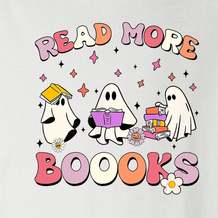 Retro Groovy Read More Books Ghost Boo Ghoul Funny Halloween Toddler Long Sleeve Shirt