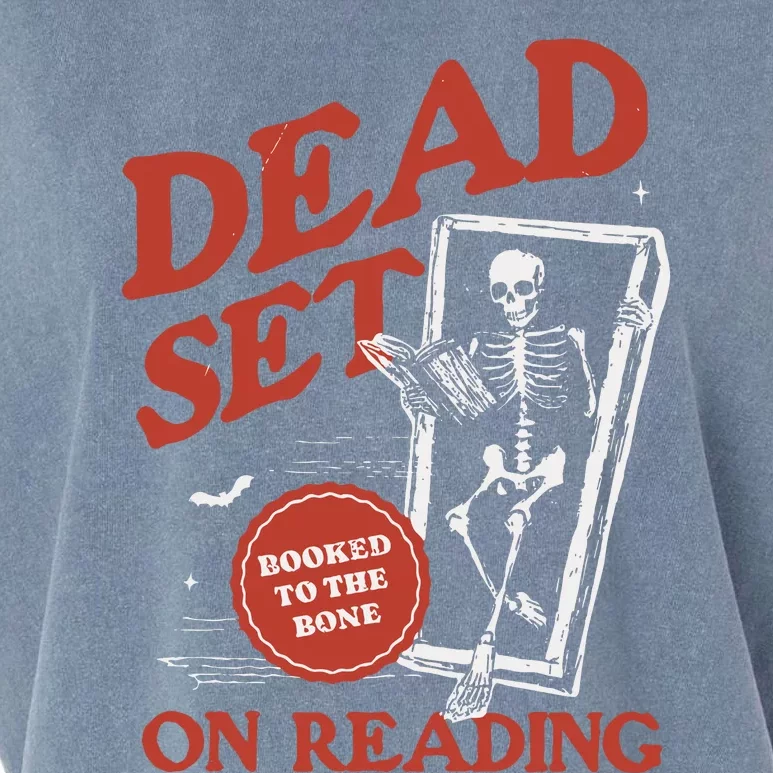 Retro Ghost Reading Books Garment-Dyed Women's Muscle Tee