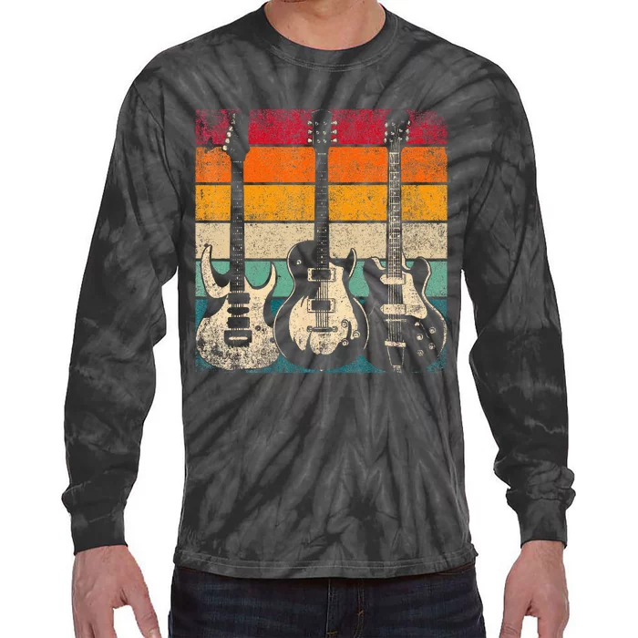 Retro Guitar Tie-Dye Long Sleeve Shirt