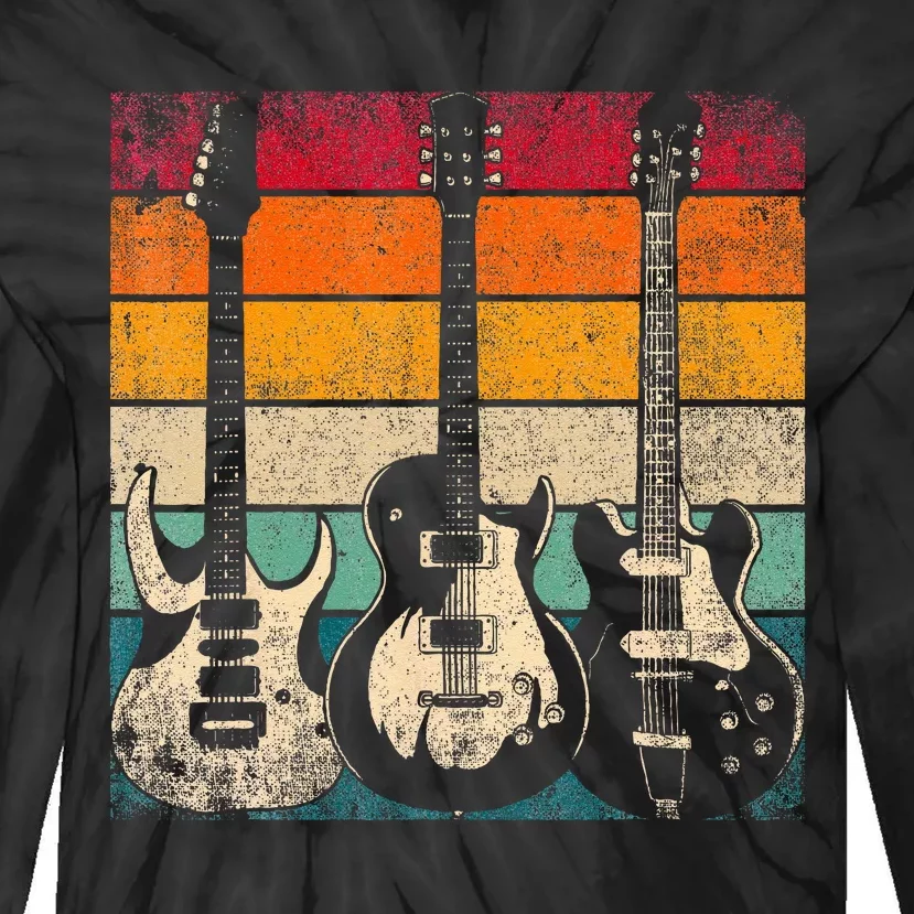 Retro Guitar Tie-Dye Long Sleeve Shirt