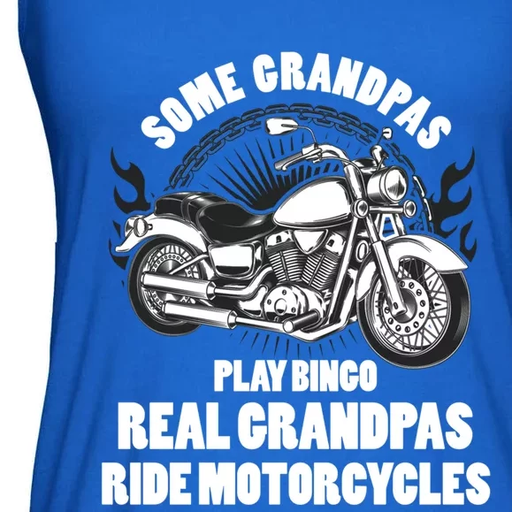 Real Grandpas Ride Motorcycles Funny Grandpa Biking Biker Gift Ladies Essential Flowy Tank