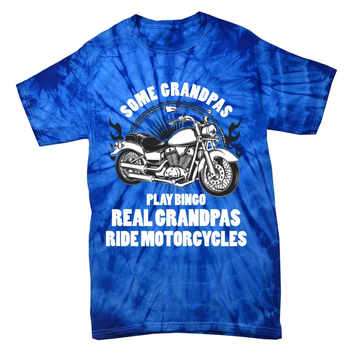 Real Grandpas Ride Motorcycles Funny Grandpa Biking Biker Gift Tie-Dye T-Shirt