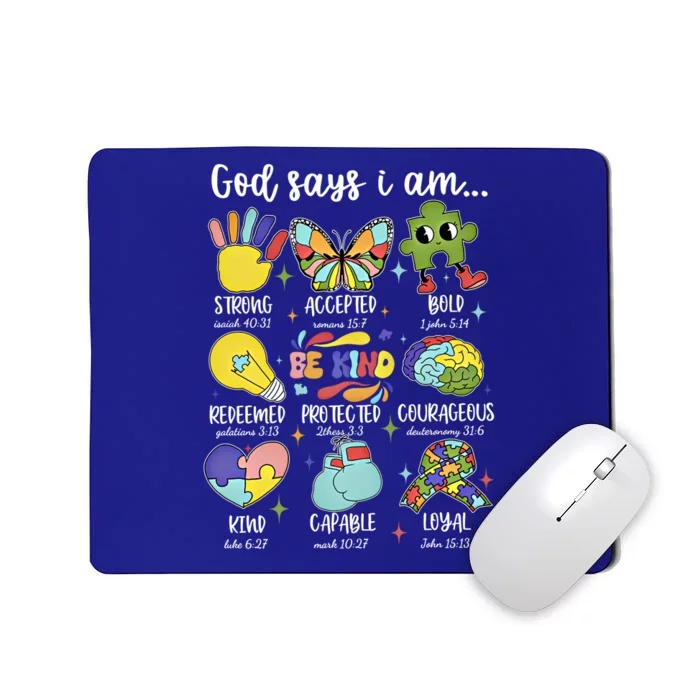 Retro God Says I Am Autism Be Kind Puzzle Autism Awareness Gift Mousepad