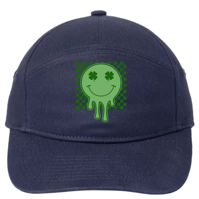 Retro Groovy St Patricks Smiley 7-Panel Snapback Hat