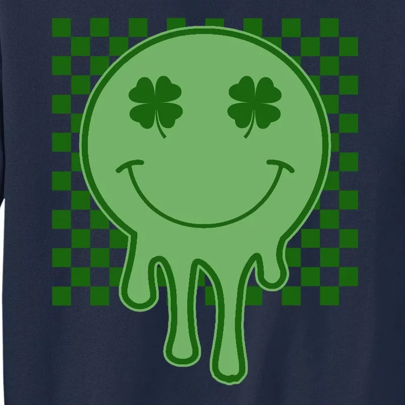 Retro Groovy St Patricks Smiley Tall Sweatshirt