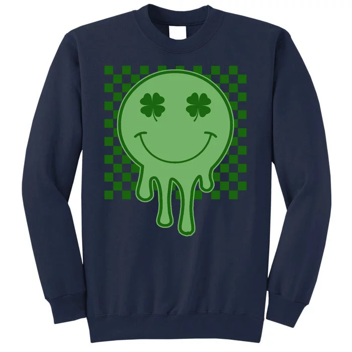 Retro Groovy St Patricks Smiley Tall Sweatshirt