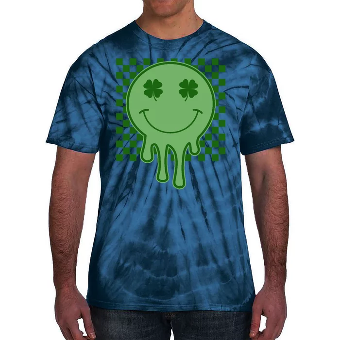 Retro Groovy St Patricks Smiley Tie-Dye T-Shirt