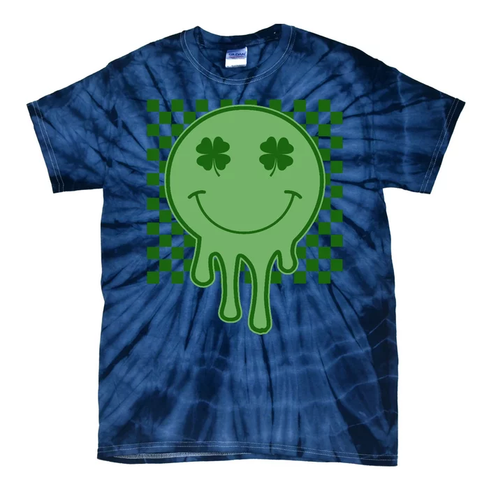 Retro Groovy St Patricks Smiley Tie-Dye T-Shirt