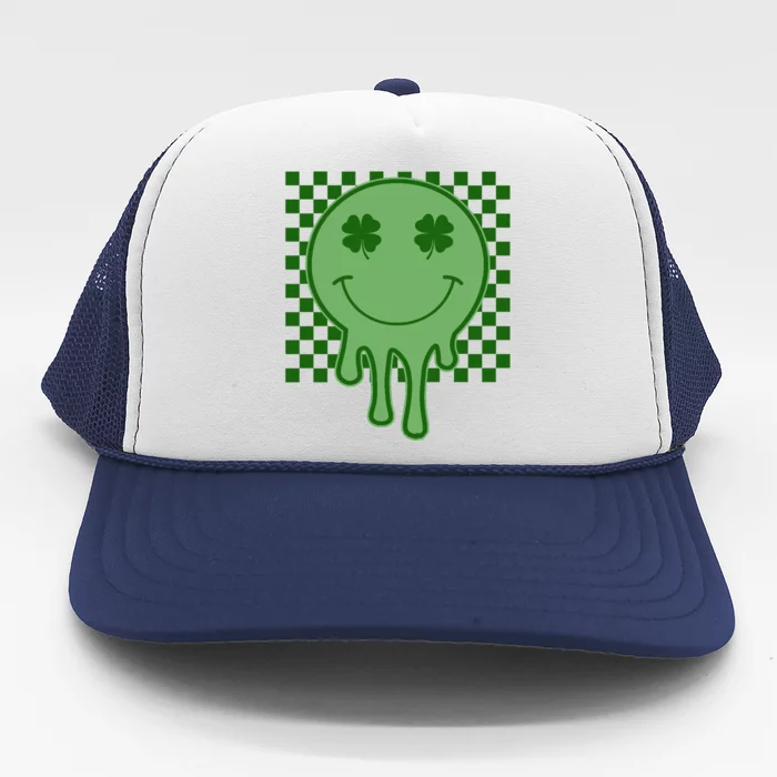 Retro Groovy St Patricks Smiley Trucker Hat