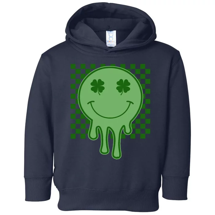 Retro Groovy St Patricks Smiley Toddler Hoodie