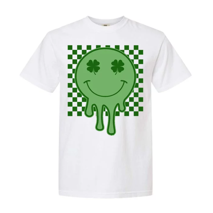 Retro Groovy St Patricks Smiley Garment-Dyed Heavyweight T-Shirt